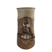Load image into Gallery viewer, Vintage ochre cream glazed art pottery face mug featuring a mustached gentleman. Crafted by Andrew Van Der Putten Pottery, Canada, 1970s. A whimsical mug to add to your collection.
In excellent condition, no chips or cracks.
Measures 5 x 3 1/4 x 7 inches
Capacity 20 ounces