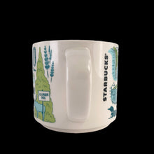 Load image into Gallery viewer, Perfect for your morning cuppa joe! This fabulous collectible Ontario mug was produced by Starbucks as part of their "Been There Series" Across The Globe Collection, 2023. A white ceramic mug printed design in shades of blue and green with blue interior. In excellent condition, free from chips/cracks/wear. In original box. Measures 3 5/8 x 3 3/8 inches Capacity 14 ounces