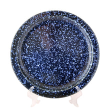 Load image into Gallery viewer, Vintage Otagiri cobalt blue speckled dinner plate detail showing artisan stoneware craftsmanship