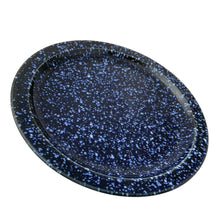 Load image into Gallery viewer, Close-up of cobalt blue speckle glaze texture on vintage Otagiri Japanese stoneware dinner plate