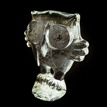 Load image into Gallery viewer, This vintage clear glass owl paperweight figurine is the larger version of Bertil Vallien's Zoo Series for Kosta Boda, Sweden, circa 1975. There are forty different pieces in this series....start your collection with this stunning piece of art glass. In excellent condition, free from chips/cracks/repairs. Measures 4 x 4 3/4 inches