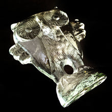 Load image into Gallery viewer, This vintage clear glass owl paperweight figurine is the larger version of Bertil Vallien's Zoo Series for Kosta Boda, Sweden, circa 1975. There are forty different pieces in this series....start your collection with this stunning piece of art glass. In excellent condition, free from chips/cracks/repairs. Measures 4 x 4 3/4 inches