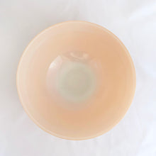 Load image into Gallery viewer, Classic vintage Fire-King "Peach Lustre" milk glass 8 inch mixing bowl. Crafted by Anchor Hocking, circa 1950s. Mix up something tasty with this beauty! In excellent condition, free from chips/cracks/wear. Looks like it's never been used! Measures 8 3/4 x 4 1/2 inches