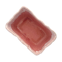 Load image into Gallery viewer, This adorable vintage pink drip glazed rectangular planter has a beautiful botanical motif. Crafted by UPCO, USA, 1960s. The sweetest home for your succulents or repurpose as a catchall.
In excellent condition, no chips, cracks or repairs. Marked.
Measures 6 x 4 x 2 3/4 inches