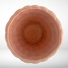 Load image into Gallery viewer, Striking vintage gloss pink pebble planter pot with attached saucer. Crafted by McCoy Pottery, 1950s. This planter is must for any McCoy art pottery collector!
In excellent vintage condition, no chips or cracks, crazing present. Marked 303 and 6 on the bottom.
Measures 6 1/4 x 5 1/2 inches