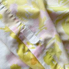 Load image into Gallery viewer, Jacks Daughter of All Trades Vintage Retro Store Shop Reseller Etsy Shopify Toronto Canada Free Porch Pick Up Local Delivery Worldwide Shipping Judy Weinberg Unique Gift Home Decor Farmhouse Cottagecore Cottage Feminine Shabby Chic Bedroom Miracale pink Shadow Flowers in flat twin poly cotton bed sheet pastel florals Pacific Mills 1970s bedding decor crafting quilting dressmaking