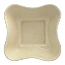 Load image into Gallery viewer, Overhead view of interior of vintage ceramic planter with glossy cream glaze and curved wavy rim, McMaster Pottery Canada 1940s