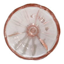 Load image into Gallery viewer, Vintage Pink "Virginia" footed nine-panel trumpet flower vase featuring a footed base extending into a trumpet shape with scalloped edge. Crafted by Fostoria Glass, USA, 1983 - 1986. A beautiful vase for a sweet flower arrangement and can easily be a standalone decor piece. New old stock. In excellent condition, free from chips. Measures 3 3/4 x 6 7/8