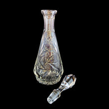Load image into Gallery viewer, Vintage cut crystal liquor teardrop decanter featuring a pattern of pinwheels and fans. Crafted in Germany, circa 1950s. Add this eye catching crystal to your bar cart!
In excellent condition, no chips.
Measures 3 3/4 x 12 inches
Capacity 1 pint or 500ml