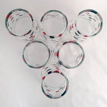 Load image into Gallery viewer, Bottom view detail of vintage poker theme whiskey glass with card suits and dice motif