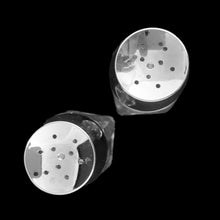 Load image into Gallery viewer, Vintage set of Presence clear glass salt and pepper shakers! These retro-style clear pressed glass shakers feature smooth sides and plasticized chrome screw-on lids. Crafted by Anchor Hocking, 2000s. Season your food with a real blast from the past!
The glass is in excellent condition, no chips. Lids have minor wear, see photos. Marked on the bottom.
Measures 1 5/8 x 4 1/8 inches