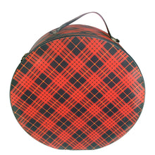 Load image into Gallery viewer, Vintage Protex Red Plaid Round Travel Case