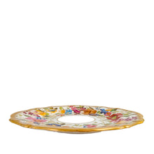 Load image into Gallery viewer, Stunning vintage "Queen Ann" 8 inch white porcelain salad plate, painstakingly hand painted with colourful flowers in shades of red, pink, purple, blue, yellow and umber with leaves in shades of green finished with a scalloped edge in gold gilt. Crafted by Hammersley & Co., England, between 1912 - 1932. Add to or compliment your existing dinnerware with these exquisite plates!