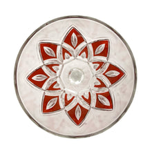 Load image into Gallery viewer, These unique mid-century "Harlequin" crystal wine glass featuring vibrant red diamonds. Crafted by Reims, France, circa 1960s. A unique classic to add to your barware collection! In excellent, no chips or cracks. Marked on the bottom "FRANCE". Measures 2 3/4 x 5 inches Capacity 6 ounces
