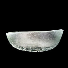 Load image into Gallery viewer, Vintage clear Riikinkukko glass bowl, features a resplendent peacock displaying his tail feathers. Designed by Raija Luoto for Humppila Glassworks, Finland, 1960s. Use this lovely piece of art glass as tableware or decor.
In excellent condition, no chips.
Measures 6 3/4 x 6 3/4 x 2 inches