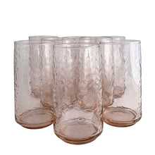 Load image into Gallery viewer, Set of eight Anchor Hocking Brockhill cooler glasses in rosewater pink with hammered texture