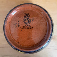 Load image into Gallery viewer, Jacks Daughter of All Trades Vintage Antique Store Shop Reseller Shopify Toronto Canada Free Porch Pick Up Local Delivery Worldwide Shipping Judy Weinberg Unique Home Decor Collectible Collector Gift Home Decor Shabby Chic Cottage Farmhouse Mid-Century Flea Market Style Unique Royal Stanley Ware cobalt blue clematis redware pottery jardiniere or planter Colcolough & Co England indoor gardening houseplant