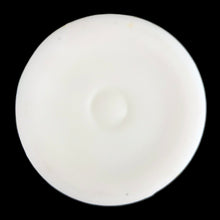 Load image into Gallery viewer, Phoenix Glass Reuben Line satin glass vase, base view showing smooth white opalescent foot with central pontil mark, undecorated underside, USA, 1930s