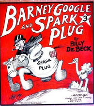 Load image into Gallery viewer, RARE vintage collectible green Jadeite glass figurine of the Spark Plug the Horse from the Barney Google and Spark Plug 1920s comic strip. The Spark Plug figurine wears his trademark patched blanket with the words "Barney Googles and 1923 on one side and Spark Plug and USA on the other side. Guernsey Glass, USA, marked with a B inside a triangle. New old stock. In excellent condition.