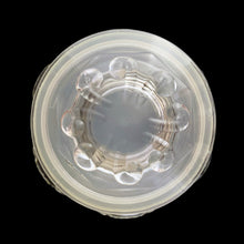 Load image into Gallery viewer, Vintage six-sided small "Show Off" clear pressed glass apothecary jar (also known as the Scrolls pattern). Crafted by Federal Glass, USA. Perfect for storing your culinary foods like flour, sugar, coffee, tea, and even cookies! In excellent condition free from chips, measures 5 x 6 1/2 inches