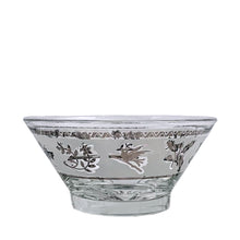 Load image into Gallery viewer, Vintage Mid-Century Silver Birds and Botanicals Glass Bowls, Libbey Glass, USA