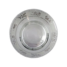 Load image into Gallery viewer, Vintage Mid-Century Silver Birds and Botanicals Glass Bowls, Libbey Glass, USA