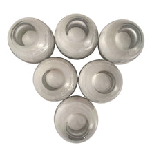 Load image into Gallery viewer, Jacks Daughter of All Trades Vintage Antique Retro Mid-Century Modern Modernist Kitsch Store Shop Reseller Etsy Shopify Toronto Canada Free Porch Pick Up Local Delivery Worldwide Shipping Judy Weinberg Unique Housewarming Hostess Sustainable Gift Home Decor Collectible Collector Set of six vintage Mid-Century Modern Vitreon Queen's Lusterware "roly poly" cocktail glasses featuring a signature silver-to-clear ombre fade on rounded, weighted glass Mad Men barware