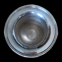 Load image into Gallery viewer, Elegant vintage silver plate champagne ice bucket with decorative handles. Use as intended or repurpose as a vase for a spectacular floral arrangement or set prop. Suited to Hollywood glam, Victorian, cottage core decor. In used vintage condition, see photos. Makers mark on the bottom. Measures 8 7/8 x 10 inches
