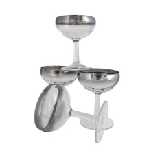 Load image into Gallery viewer, Set of six vintage Luminarc silver fade champagne cocktail glasses