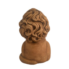 Load image into Gallery viewer, Adorable smiling sleepy lion ceramic coin bank. Atlantic Mold, USA. This piece was painted in 1980 and is marked "Fisher 80", plus the Atlantic Mold ©. A nice hand painted hobbyist creation that is glazed in a neutral matte camel brown glaze making it easy to fit in with any decor. In excellent condition, free from chips/cracks. Measures 4 1/2 x 5 3/4 x 8 inches