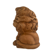 Load image into Gallery viewer, Adorable smiling sleepy lion ceramic coin bank. Atlantic Mold, USA. This piece was painted in 1980 and is marked "Fisher 80", plus the Atlantic Mold ©. A nice hand painted hobbyist creation that is glazed in a neutral matte camel brown glaze making it easy to fit in with any decor. In excellent condition, free from chips/cracks. Measures 4 1/2 x 5 3/4 x 8 inches