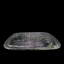 Load image into Gallery viewer, Fabulous vintage mid-century square cake keeper with clear pressed glass footed cake stand featuring a wavy pattern and chrome dome lid with Bakelite handle labeled CAKE in white letters. Crafted by Kromex, Circa 1950s. The perfect way to safely store and keep your pretty cakes fresh and ready to serve!
In excellent condition, minimal wear, no chips to the glass plate.
Cake stand measures 12 5/8 x 1 1/4 inches
Chrome dome measures 11 3/4 x 11 3/4 x 6 inches