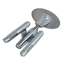 Load image into Gallery viewer, New in box Star Trek USS Enterprise NCC-1701 pizza cutter modeled after the original series. Made of all metal construction with a stainless steel blade. Officially licensed Star Trek collectible, designed by Think Geek™ 2010. Boldly cut pizza where no man has cut before!
In excellent used condition, in original box.