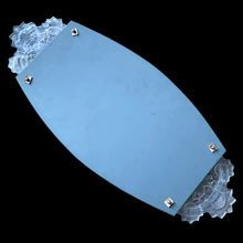 Load image into Gallery viewer, Jacks Daughter of All Trades Vintage Antique Mid-Century Kitsch Store Shop Reseller Etsy Shopify Toronto Canada Free Porch Pick Up Local Delivery Worldwide Shipping Judy Weinberg Unique Housewarming Gift Sustainable Gift Wedding Gift Home Decor Collectible Collector Gift Farmhouse Cottagecore Cottage Lodge Shabby Chic Industrial Hollywood Regency Art Deco Art Nouveau Rare crystal Sunflowers handled mirrored vanity dresser tray Imperial Glass IRICE Co 1940s glamour glamourous bedroom decor bath decor