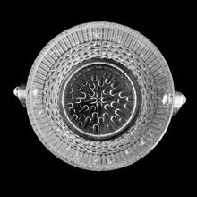 Load image into Gallery viewer, Vintage "TF14" clear pressed glass ice bucket with a texture reminiscent of melting ice with silver toned metal handle and tongs. Crafted exclusively for Teleflora, France, 1970s, tongs marked "USA". This beautiful ice bucket will add sparkle to your bar cart and cocktail service!
In excellent condition, no chips.
Measures 5 x 4 7/8 inches