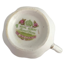 Load image into Gallery viewer, Vintage The Old Country Countess shaped creamer and sugar features a lovely pattern of roses in shades of pink and green with gold gilt details at the rims and handle. Crafted by Royal Albert, England between 1950s - 1960s. A lovely addition to your tableware collection! In excellent condition, no chips/cracks/repairs. Maker's marks present. Creamer measures 2 1/2 x 3 1/4 inches Sugar measures 3 1/4 x 2 inches