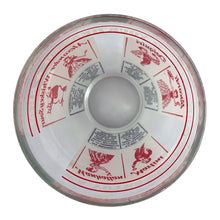 Load image into Gallery viewer, Vintage mid-century glass cocktail shaker featuring 6 classic cocktail recipes in black with illustrated figures in red on a frosted panel, accented with a border of red stripes with "A Votre Santé • Salud • To Your Health • Skol" in white, topped with chrome lid. Reclaim the pleasure of being your home's star mixologist...no Googling required!
In excellent condition, no chips/cracks. The colours of the printing remain vibrant. Wear commensurate with age.
Measures 3 1/4 x 7 inches
Capacity 16 ounce