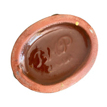 Load image into Gallery viewer, Bottom view of the vase showing the characteristic red clay base of Blue Mountain Pottery and maker's mark.
