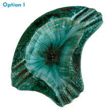 Load image into Gallery viewer, Large vintage turquoise drip glaze atomic shaped redware pottery ashtray. Crafted by Blue Mountain Pottery, Canada, 1960s. The quintessential retro ashtray, a must for any BMP collector!
In excellent condition, no chips, cracks or repairs.
Measures 11 1/2 x 8 x 2 1/2 inches