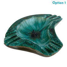 Load image into Gallery viewer, Large vintage turquoise drip glaze atomic shaped redware pottery ashtray. Crafted by Blue Mountain Pottery, Canada, 1960s. The quintessential retro ashtray, a must for any BMP collector!
In excellent condition, no chips, cracks or repairs.
Measures 11 1/2 x 8 x 2 1/2 inches
