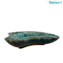 Load image into Gallery viewer, Large vintage turquoise drip glaze atomic shaped redware pottery ashtray. Crafted by Blue Mountain Pottery, Canada, 1960s. The quintessential retro ashtray, a must for any BMP collector!
In excellent condition, no chips, cracks or repairs.
Measures 11 1/2 x 8 x 2 1/2 inches