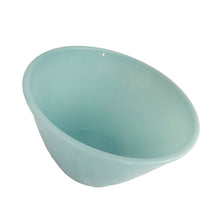 Load image into Gallery viewer, Rare vintage Fire-King Ware turquoise blue 7 Inch, 2 quart splash proof mixing bowl. Crafted by Anchor Hocking, USA, 1956 - 1958. The perfect touch of colour for your mixing bowl collection. Add vintage charm to your kitchen decor! Excellent condition, no chips and appears unused. Measures 7 5/8 x 4 5/8 inches, 2 quarts