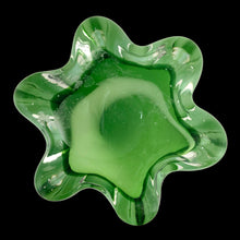 Load image into Gallery viewer, Bottom view of ruffled rim and opening on Twisted Tree Trunk cased glass vase