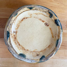 Load image into Gallery viewer, Jacks Daughter of All Trades Vintage Antique Mid-Century Kitsch Store Shop Reseller Etsy Shopify Toronto Canada Free Porch Pick Up Local Delivery Worldwide Shipping Judy Weinberg Unique Housewarming Gift Sustainable Gift Wedding Gift Home Decor Collectible Collector Gift Farmhouse Cottagecore Cottage Lodge Shabby Chic Industrial Hollywood Regency Art Deco Art Nouveau gloss blended blue green blue glazed V jardiniere planter pot McCoy Pottery 1920s rare art pottery container garden lover