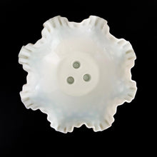 Load image into Gallery viewer, Gorgeous vintage milk glass 4 piece epergne in the "Hobnail" pattern by Fenton Art Glass. This piece is unmarked indicating it was made prior to 1970. This stunning piece is a classic and a perfect collection starter! The entire piece is in excellent condition, free from chips/cracks. The bowl measures 10 x 4 inches and each horn is 8 1/2 inches tall, total assembled height is 9 1/2 inches