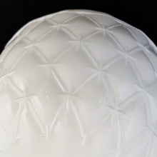 Load image into Gallery viewer, Vintage Duette milk glass pedestal planter, featuring a sweet pin tuck or quilted star pattern finished with an inverted crimped edge. Crafted by Indiana Glass, USA, 1950s. Add charm to your indoor garden with this classic planter.
In excellent condition, no chips.
Measures 5 x 8 3/4 inches