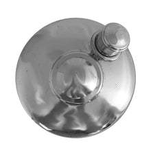 Load image into Gallery viewer, Top view of Hazel-Atlas cobalt blue glass cocktail shaker with chrome strainer lid