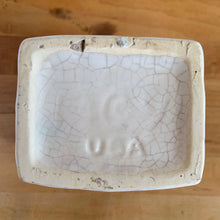 Load image into Gallery viewer, Jacks Daughter of All Trades Vintage Antique Mid-Century Kitsch Store Shop Reseller Etsy Shopify Toronto Canada Free Porch Pick Up Local Delivery Worldwide Shipping Judy Weinberg Unique Housewarming Gift Sustainable Gift Wedding Gift Home Decor Collectible Collector Gift Farmhouse Cottagecore Cottage Lodge Shabby Chic Hollywood Regency white tulip vase McCoy Pottery 1940s charming art pottery collector