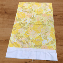 Load image into Gallery viewer, Jacks Daughter of All Trades Vintage Antique Retro Mid-Century Modern Modernist Kitsch Store Shop Reseller Etsy Shopify Toronto Canada Free Porch Pick Up Local Delivery Worldwide Shipping Judy Weinberg Unique Housewarming Hostess Sustainable Gift Home Decor Collectible Collector Mothers Fathers Day Farmhouse Cottage Core Shabby Chic Mid Mod Bedroom Bed Linen Yellow Floral Flower Power Pillowcase Texmade Linen