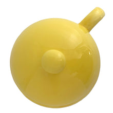 Load image into Gallery viewer, Bring on the happy with this vintage bright yellow smiley face lidded mug. Novelty gift crafted by Teleflora Gift, China, 1970s. In excellent condition, no chips/cracks/repairs. Minor manufacturers defect at the mug rim, see photos. Measures 4 1/4 x 6 inches. Capacity 20 ounces